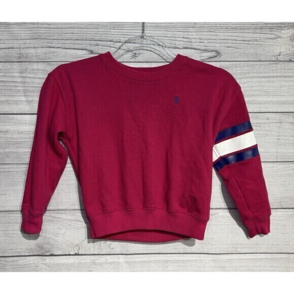 Polo Ralph Lauren Sweater Kids  Pink Spellout Logo Pullover Sweatshirt SZ  6